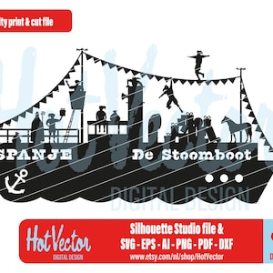 Sinterklaas Stoomboot svg dxf ai eps pdf png | digitale download | Snijbestand Plotter | DIY Knutselbestand | commerciëel gebruik