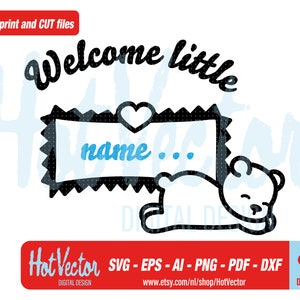 Bienvenido baby boy clipart, svg, eps, ai, dxf, pdf, png, plotter e imagen impresa para uso personal y comercial, descarga instantánea