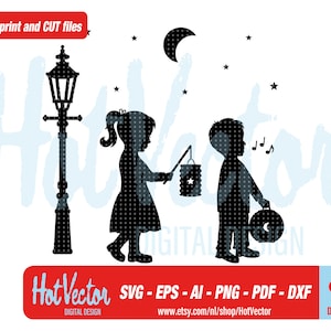 Saint Martin parade clipart, jongen meisje lantaarn plotter afbeelding voor persoonlijk en commercieel gebruik, instant download, clip art cut-bestand