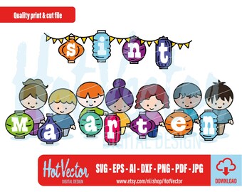 Sint Maarten Lampion Children (svg, ai, eps, png, pdf, jpg) (Digital Download)
