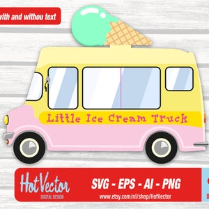 Ice cream truck - DIGITAL DOWNLOAD - svg, ai, eps, png - free commercial use