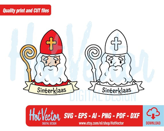 Sinterklaas set svg png ai eps pdf dxf cut file voor | Etsy