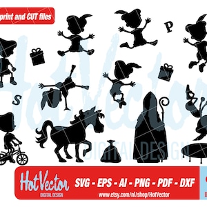Pieten clipart, Sinterklaas plotter en print file, personal and commercial use, instant download, clip art cut file for crafters