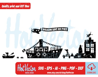 Sinterklaas Arrival Clipart: Sint Cut File (Digital Download)