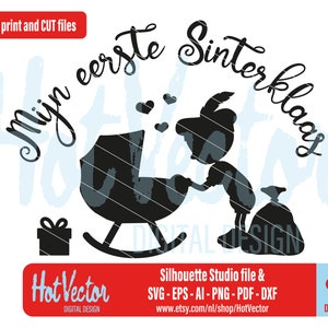 Mijn eerste Sinterklaas clipart, Sint plotter en print bestand, persoonlijk en commercieel gebruik, instant download, clip art voor crafters