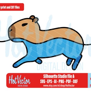 capybara swim, digital download, ai, eps, png, jpg, dxf, silhouette studio, svg, free commercial use