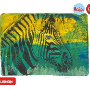 Stampa Gelli Monotype ORIGINALE, ZEBRA, strisce sincronizzate