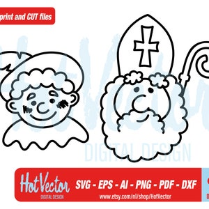 Sint Piet clipart, Sinterklaas plotter afbeelding voor persoonlijk en commercieel gebruik, instant download, clip art cut bestand voor hobbyisten