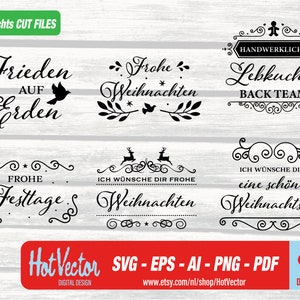 German Christmas bundle cut files - svg, ai, eps, png, pdf - DIGITAL DOWNLOAD -  free commercial use