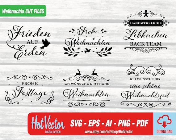 German Christmas SVG Bundle: Vector Cut Files (Digital Download)