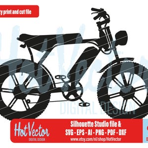 fatbike clipart digitale, svg, ai, eps, pdf, png, dxf, file silouette studio, immagine plotter da stampa, uso commerciale, download immediato