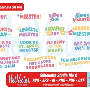 meester juf digitale clipart set, ai, eps, svg, png, pdf, dxf, school plotter cut, printkwaliteit, commercieel gebruik, instant download