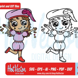 Meisjes Piet paars clipart, svg, ai, eps, png, pdf, dxf, Sinterklaas plotter printer sublimatie bestand, commercieel gebruik, instant download