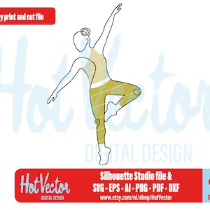 Vrouw danser lijntekening, png, svg, dxf, pdf, ai, eps, sport grafische afbeelding, print cut-bestand, gratis commercieel gebruik, instant download
