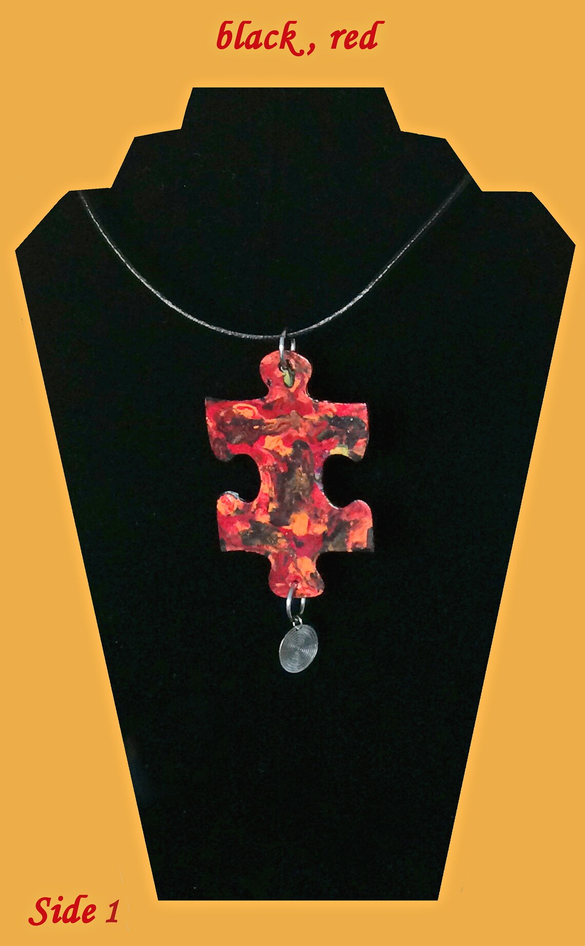 Jigsaw puzzle jewelry set Acrylic pour earrings and pendant Etsy