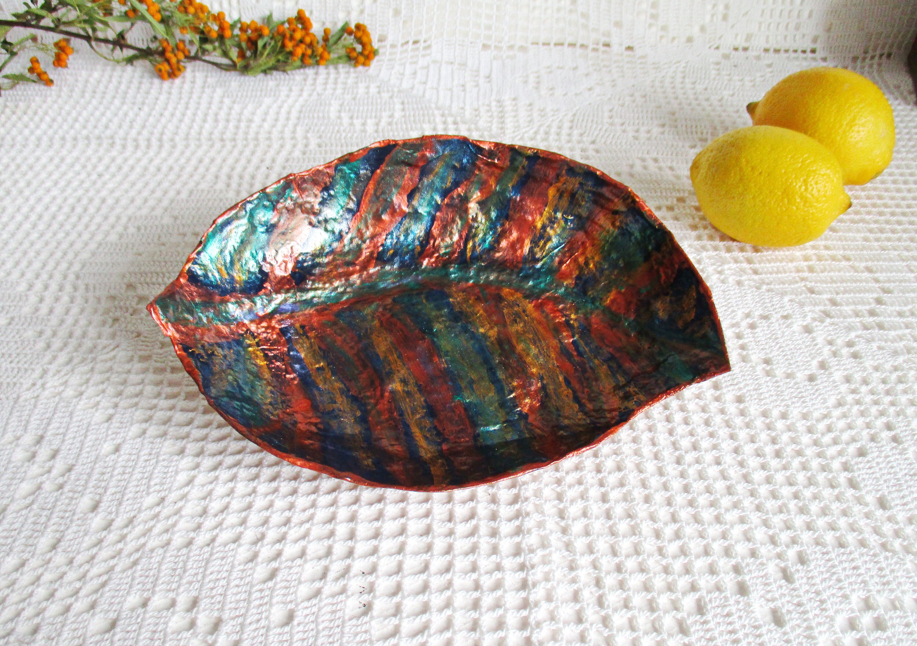Paper Mache- Colorful 24 inch Fruit Bowl for Home and Kitchen. main image 0