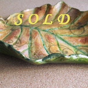 Another leaf shaped bowl in different colors, which is SOLD.