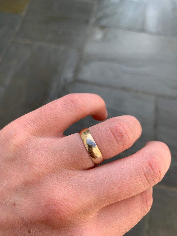 1943 heavy 9ct gold band ring stacker spacer size ukL