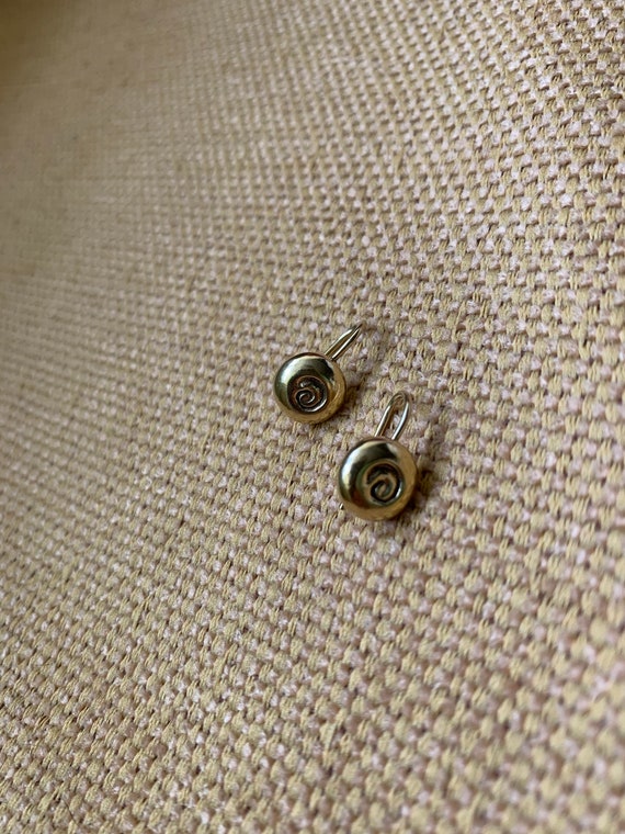9ct Yellow Gold Handmade Swirl Earrings