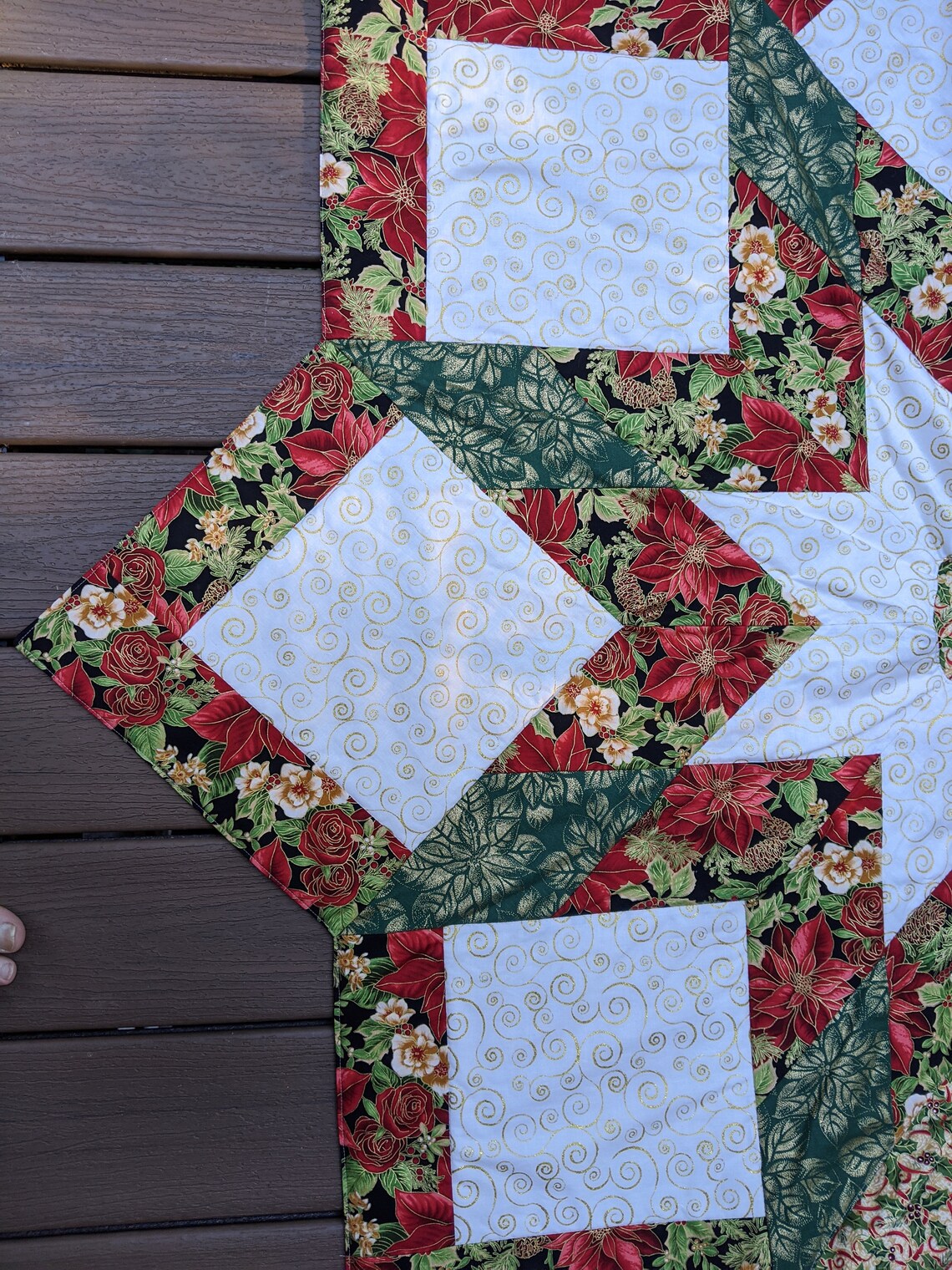 Christmas Tree skirt Handmade Quilted | Etsy