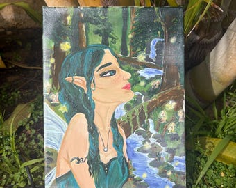 duende del bosque - pintura acrílica