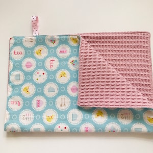 Hand-sewn honeycomb hand towel / retro fabric hand towel / cotton-lined hand towel / hand-sewn tea towel