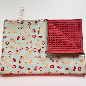 Honeycomb hand towels with autumn fruit pattern / autumn decoration hand towels / hand-sewn honeycomb hand towels with cotton lining