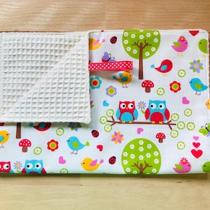 Hand-sewn honeycomb hand towels / cotton-lined hand towels / original fabric hand towels with garden-themed patterns / honeycomb tea towel