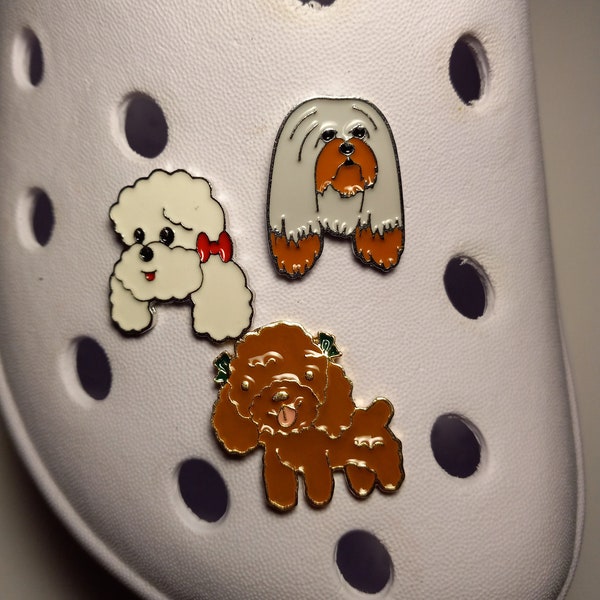 Deluxe Metal Dog Shoe Charm for rubber clogs - Poodle, Pekingese, Doodle, Labradoodle, Goldendoodle, Cockapoo, Cavapoo, Yorkiepoo, Maltipoo