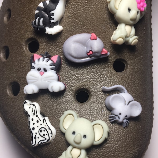Handmade Shoe Charm for Rubber Clogs - Cats, Kittens, Koala, Kitten, Cat, Mouse, Dalmatian, Dog