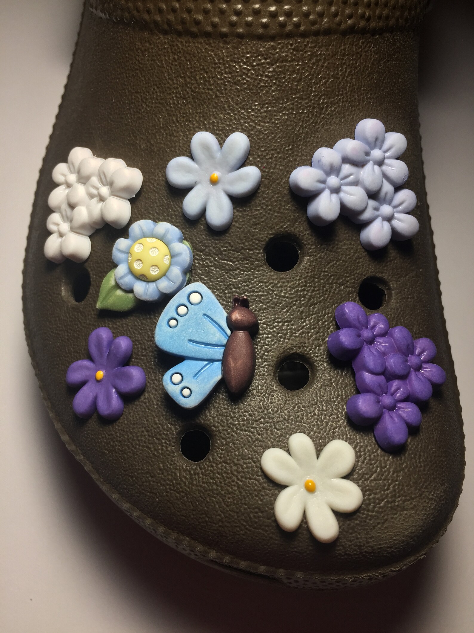 Shoe Charms for Rubber Clogs Blue Purple White Flower Etsy