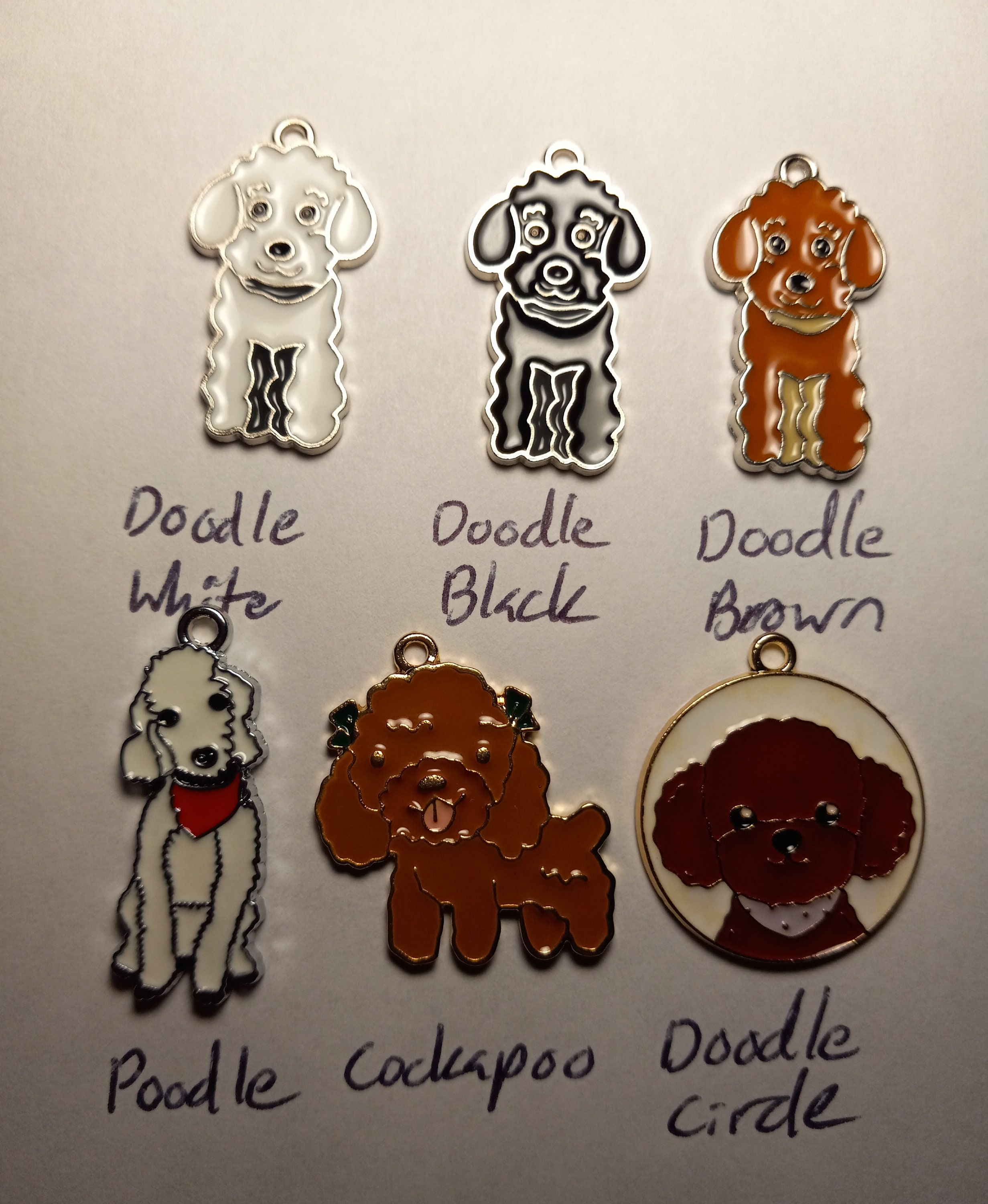Puppy Poodle Enamel Charms - Dog Enamel Pendants Jewelry Making