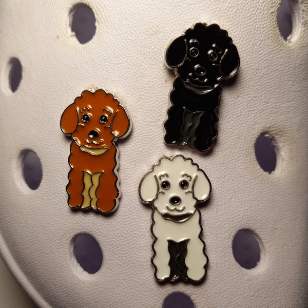 Deluxe Metal Dog Shoe Charm for rubber clogs - Poodle, Doodle, Labradoodle, Goldendoodle, Cockapoo, Cavapoo, Yorkiepoo, Maltipoo