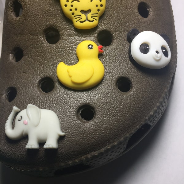 Handmade Animal Shoe Charm for Rubber Clogs - 1pc - Panda, Duck, Elephant, Leopard, Cat, Bear, Bird, teen, teenager, preteen, adult, cute