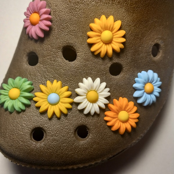 Shoe Charms for Rubber Clogs - Daisies - Floral, Flower, Flowers, Daisy, Outdoor, Plant, Girl, Cute, Gardening, Teenager, Preteen, Teen gift