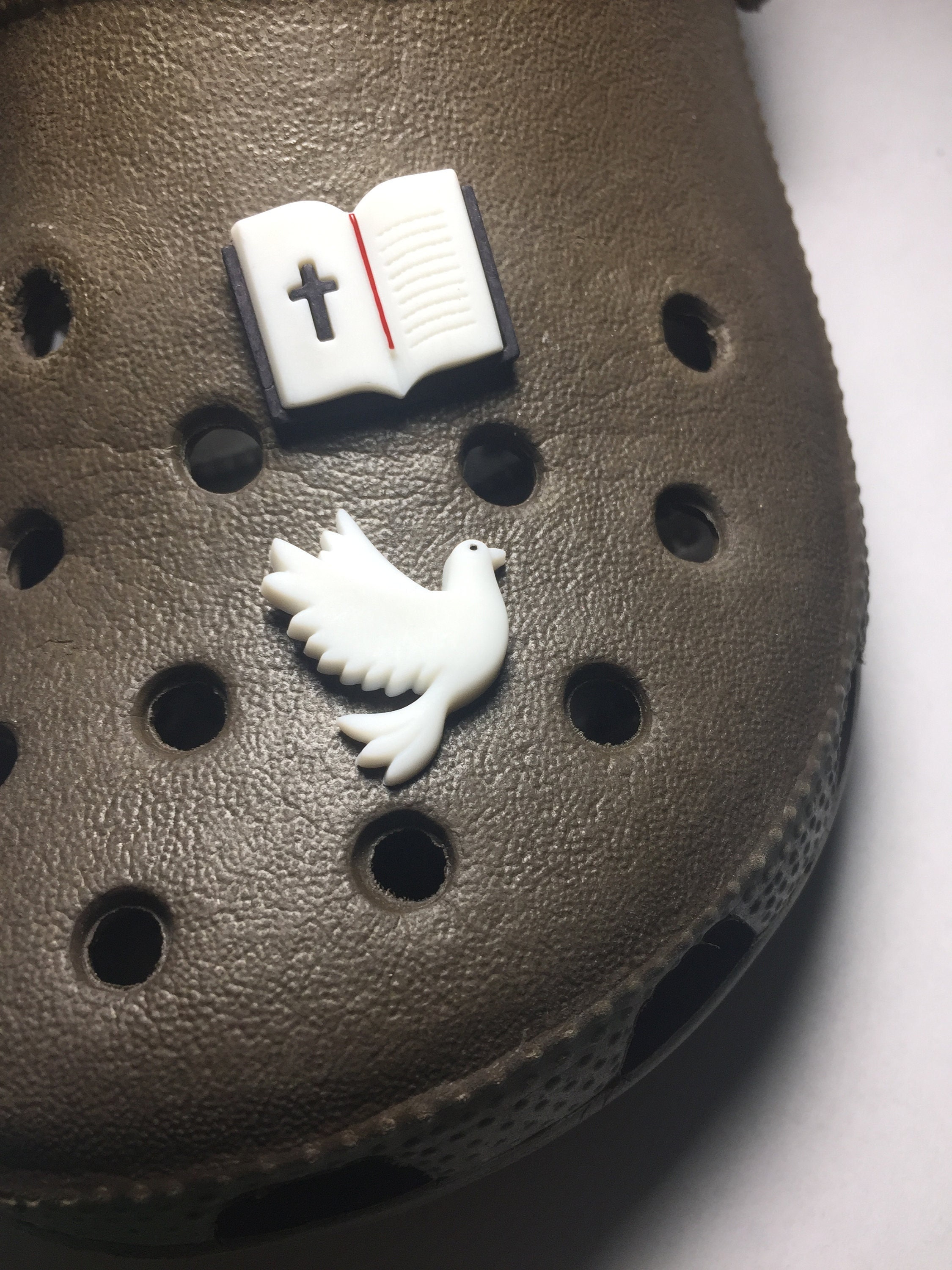 Christian Croc Shoe Charms Black Cross Bible Shoes Decorations The Vir –  Heavenly Hands Inc