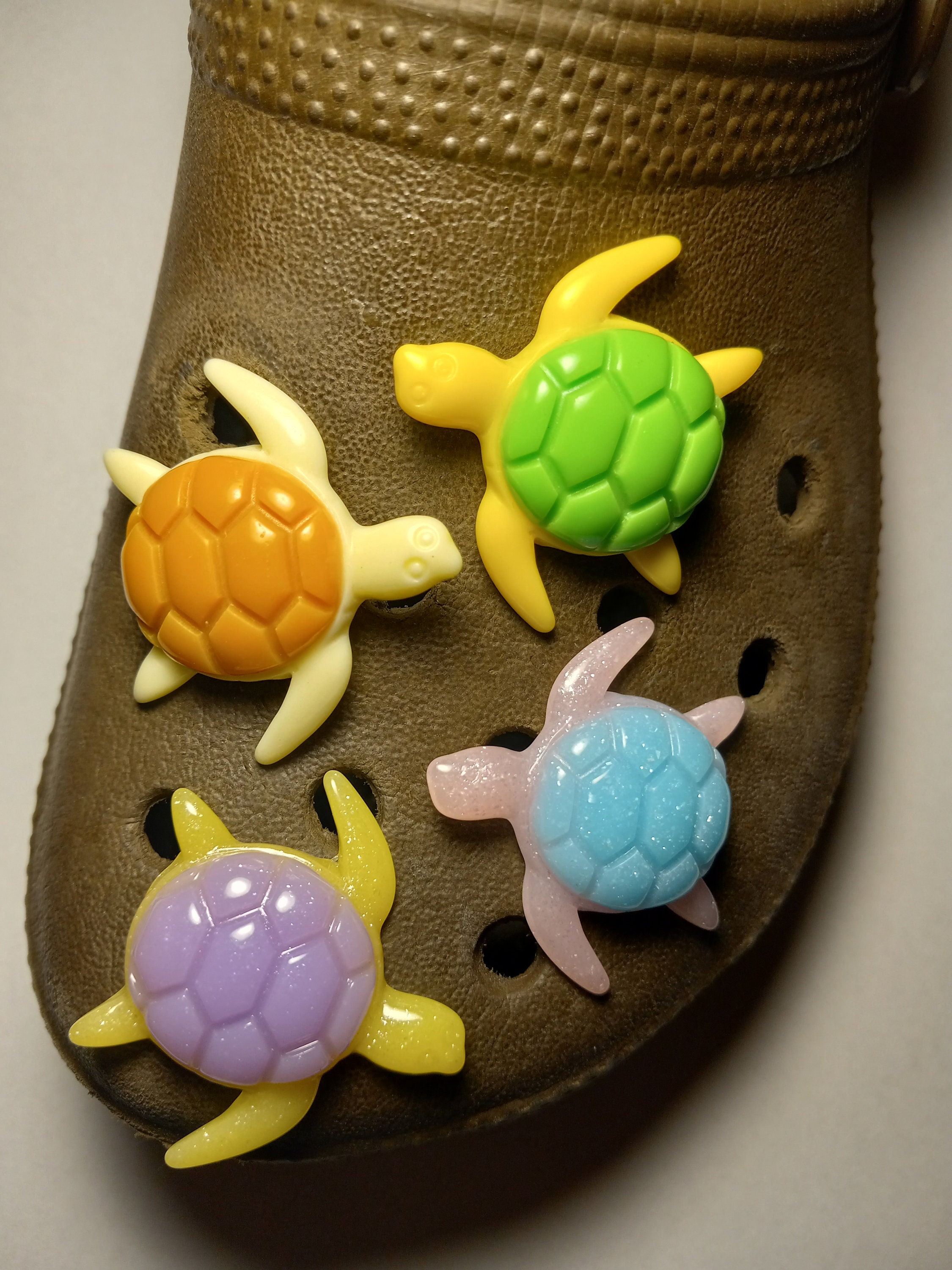 Brand New Jibbitz Croc Shoe Charm - Tortoise Print Plum