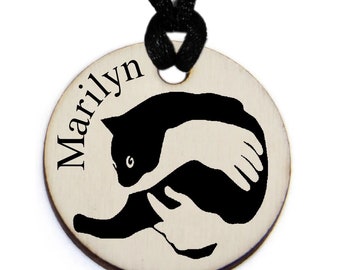 Personalized cat necklace.