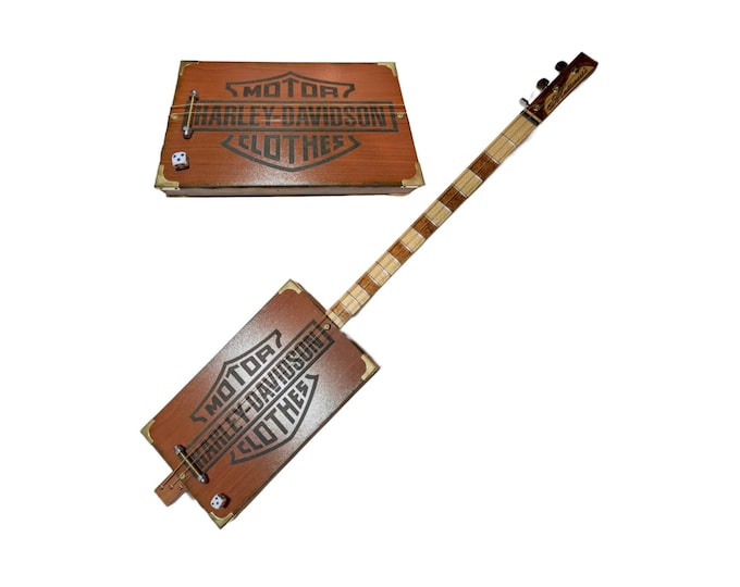 Harley Davidson l.s.3tpv tribute cigar box guitar by Matteacci's