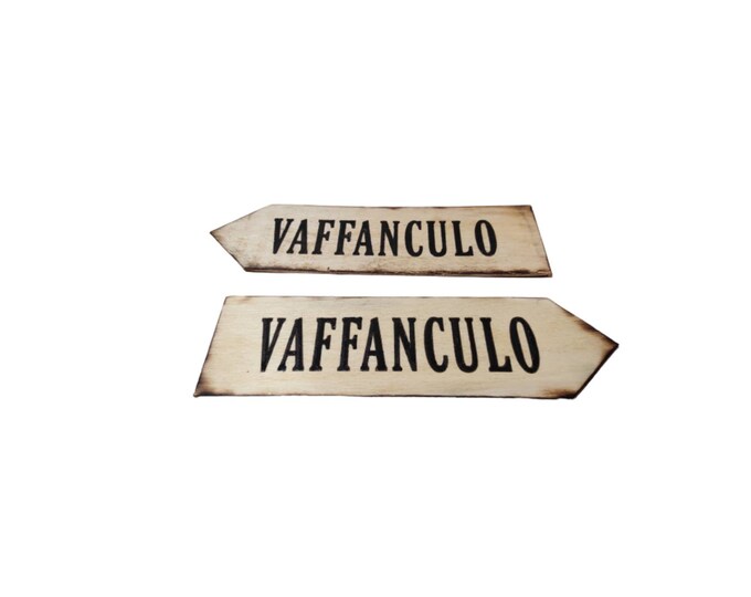 Fuck you. No. 2Decorative wooden signs.