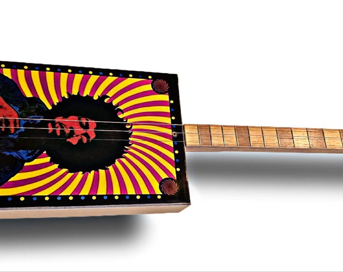 The Hendrix Yellow tipe 3tpv cigar box guitar Matteacci's