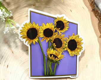 Sunflower Sticker/ Vinyl Stickers/ Nature Stickers/ Flower Stickers/ Stickers for Laptops