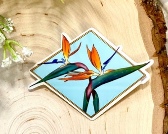 Birds Of Paradise Sticker/ Vinyl Stickers/ Nature Stickers/ Flower Stickers/ Stickers for Laptops
