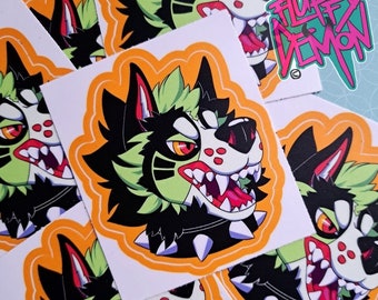 Furry Outdoor Sticker - Monster Dog "Shot"