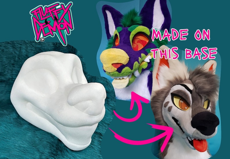 Fursuit Foam Head Base Toony Canine Etsy