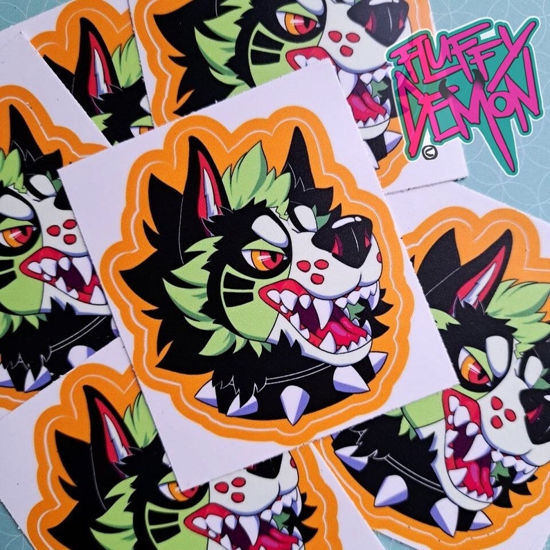 Fur Sticker Furry Outdoor Sticker - Monster Dog