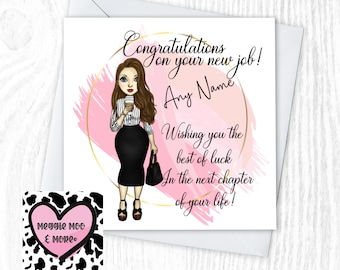 Congratulation New Job Personalised Card, New office job,Any name can be added, perfect keepsake for a special moment in someone's life.