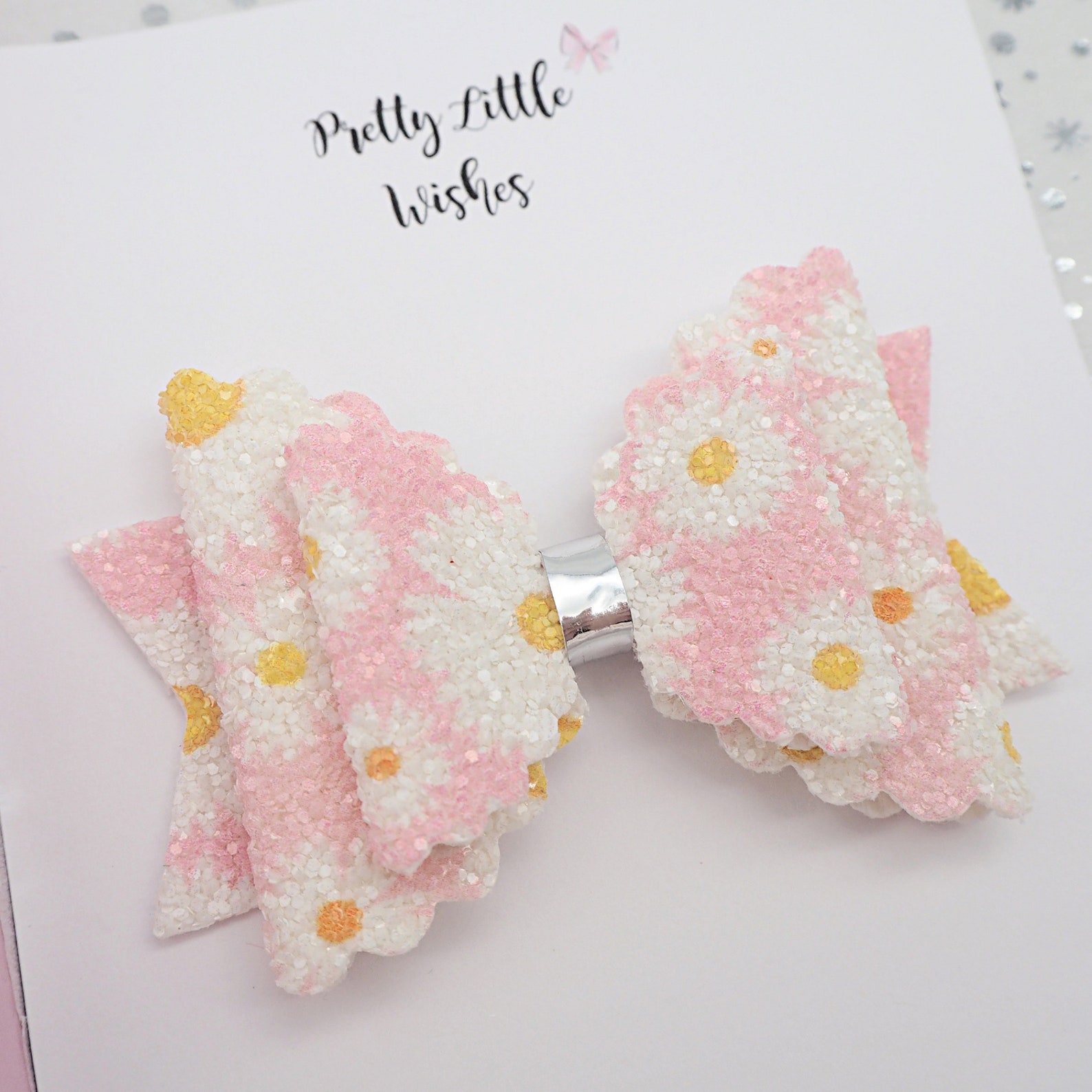 Spring bow daisy bow pink daisy bow white daisy bow spring Etsy