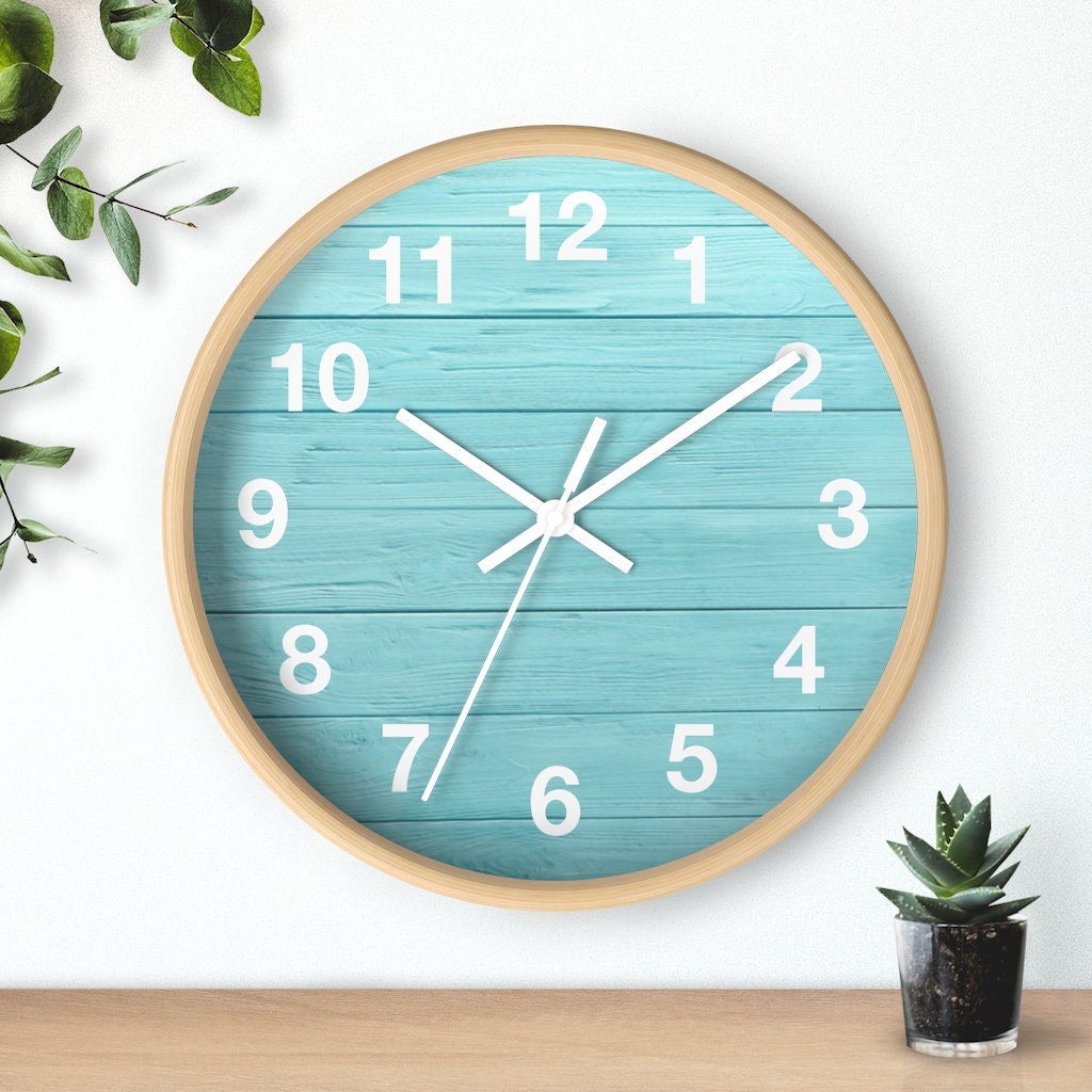 Shiplap Wall Clock Beach Wall Clock Blue Wall Clock Etsy Australia