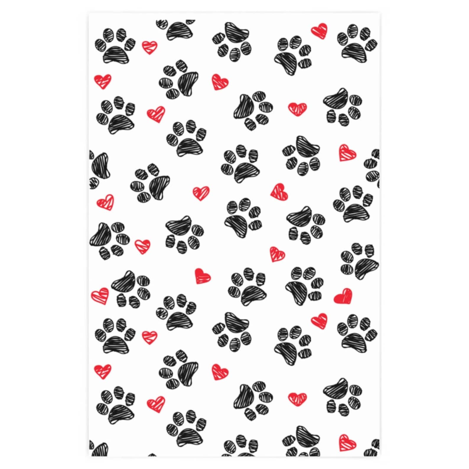 Paw Print Wrapping Paper Dog wrapping paper paw print Etsy